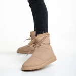 Anselma bézs női csizma, textil anyagból készült