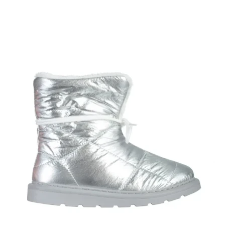 Anselma ezüst női csizma, textil anyagból készült