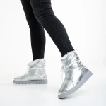 Anselma ezüst női csizma, textil anyagból készült