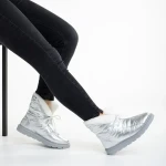 Anselma ezüst női csizma, textil anyagból készült
