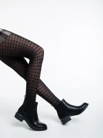 Vitaliya fekete női bokacsizma ökológiai bőrből