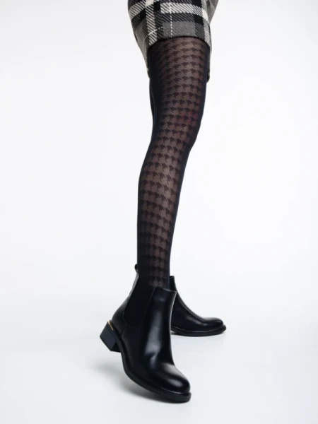 Vitaliya fekete női bokacsizma ökológiai bőrből