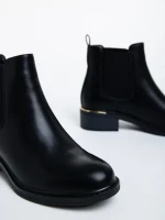 Vitaliya fekete női bokacsizma ökológiai bőrből