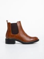 Vitaliya világos barna női bokacsizma ökológiai bőrből