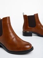 Vitaliya világos barna női bokacsizma ökológiai bőrből