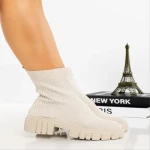 Redaria bézs női bakancs textil anyagból