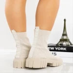 Redaria bézs női bakancs textil anyagból