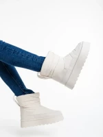 Selby bézs női csizma textil anyagból