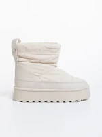 Selby bézs női csizma textil anyagból