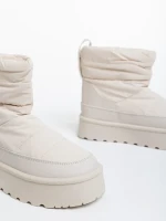 Selby bézs női csizma textil anyagból