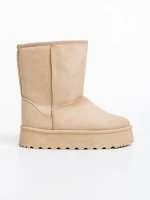 Peigi bézs női csizma textil anyagból