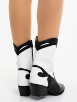 Nimera fekete fehér női csizma ökológiai bőrből