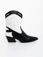 Nimera fekete fehér női csizma ökológiai bőrből