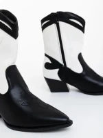 Nimera fekete fehér női csizma ökológiai bőrből