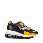 Fekete női sportcipő műbőrből és szövetből Tursa