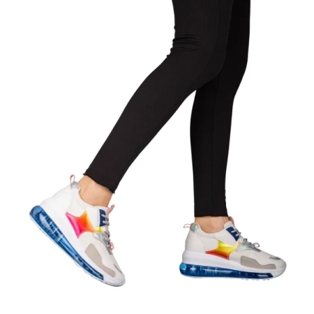 Kék női sportcipő műbőrből és textilből Tursa