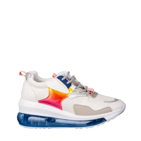 Kék női sportcipő műbőrből és textilből Tursa