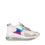 Fehér női sportcipő műbőrből és szövetből Tursa