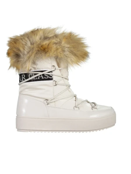 Rosalba bézs női csizma, textil anyagból készült