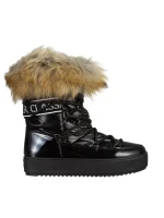 Rosalba fekete női csizma, textil anyagból készült