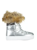 Rosalba ezüst női csizma, textil anyagból készült