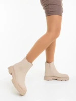 Adeliza bézs női bakancs ökológiai bőrből