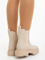 Adeliza bézs női bakancs ökológiai bőrből