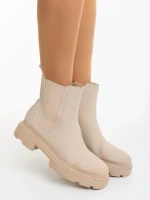 Adeliza bézs női bakancs ökológiai bőrből