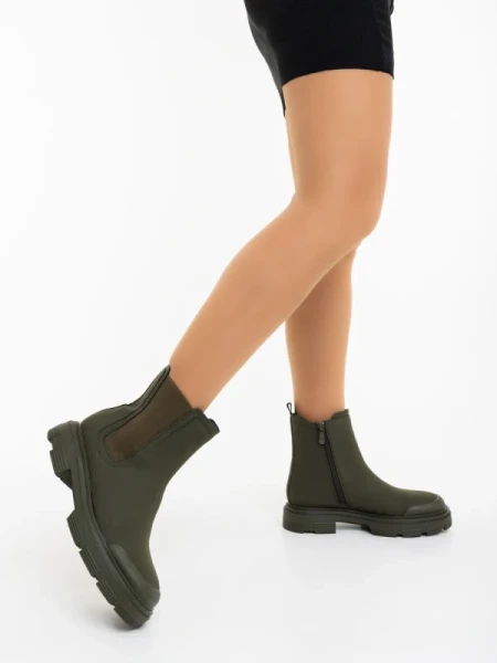 Adeliza zöld női bakancs ökológiai bőrből