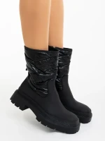 Linora fekete női csizma ökológiai bőrből és szintetikus anyagból