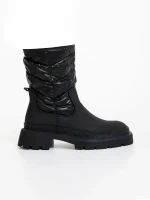 Linora fekete női csizma ökológiai bőrből és szintetikus anyagból