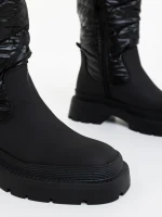 Linora fekete női csizma ökológiai bőrből és szintetikus anyagból