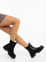 Lilana fekete női bakancs ökológiai bőrből