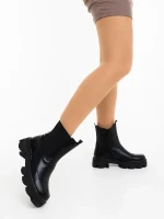 Lilana fekete női bakancs ökológiai bőrből