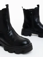 Lilana fekete női bakancs ökológiai bőrből