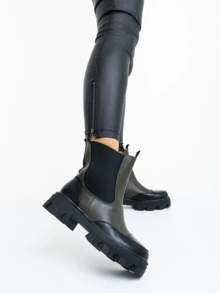 Lilana zöld női bakancs ökológiai bőrből