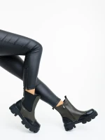 Lilana zöld női bakancs ökológiai bőrből