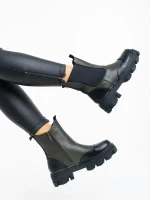 Lilana zöld női bakancs ökológiai bőrből