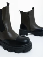 Lilana zöld női bakancs ökológiai bőrből