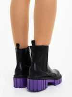 Impera fekete és lila női bakancs ökológiai bőrből