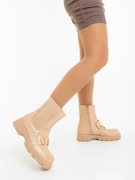 Aurona bézs női bakancs ökológiai bőrből