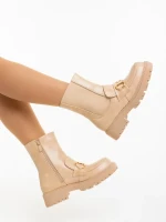 Aurona bézs női bakancs ökológiai bőrből