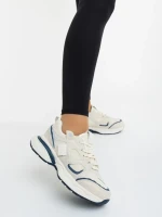 Revana bézs és kék női sportcipő ökológiai bőrből és textil anyagból