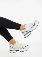 Revana bézs és kék női sportcipő ökológiai bőrből és textil anyagból