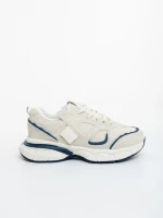 Revana bézs és kék női sportcipő ökológiai bőrből és textil anyagból