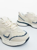 Revana bézs és kék női sportcipő ökológiai bőrből és textil anyagból