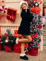 Astria fekete női papucs textil anyagból