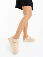 Sorella bézs női papucs textil anyagból