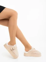 Sorella bézs női papucs textil anyagból