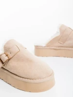 Sorella bézs női papucs textil anyagból